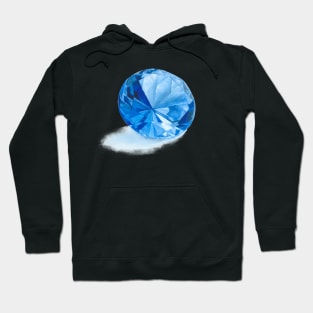 Blue Sapphire Gem Watercolour Painting Hoodie